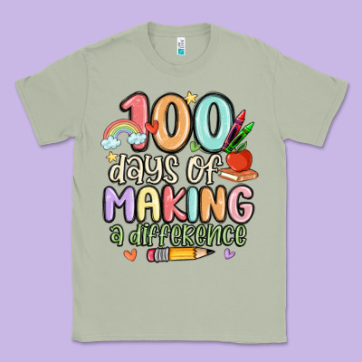 100 Days Of Making A Difference Classic Tee Designed By Maliassmallbusiness