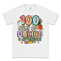 White 100 days of making a difference Classic Tee - MaliasSmallBusiness