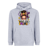 Mardi Gras Mama Messy Bun Heavyweight Hoodie | Teevron