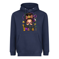 Navy mardi gras mama messy bun Heavyweight Hoodie - texasbilliewilder