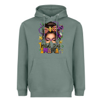 Sage mardi gras mama messy bun Heavyweight Hoodie - texasbilliewilder