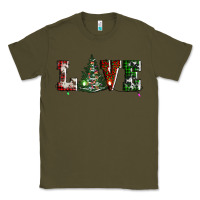 Army Green love christmas tree Classic Tee - AdoDesignShop
