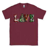 Burgundy love christmas tree Classic Tee - AdoDesignShop