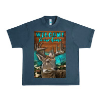 Midnight Navy Western Buck Deer Garden Urban Heavy Tee - LillyAllenDesigns