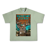 Oil Green Western Buck Deer Garden Urban Heavy Tee - LillyAllenDesigns