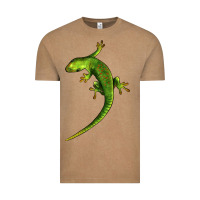 Vintage Coffee Green Lizard Illustrations Vintage Tee - LillyAllenDesigns