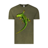 Vintage Olive Green Lizard Illustrations Vintage Tee - LillyAllenDesigns