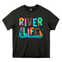 Asphalt river life kayaking Heavy Core Tee - Zillion Design Studio