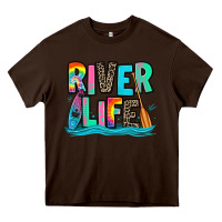 Chocolate Brown river life kayaking Heavy Core Tee - Zillion Design Studio