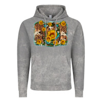 Cloud Rock sunflower gemstone leopard cowhide horseshoe background Vintage Hoodie - Artiststas