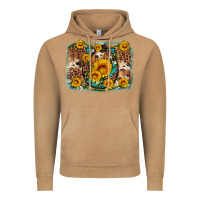 Vintage Camel sunflower gemstone leopard cowhide horseshoe background Vintage Hoodie - Artiststas