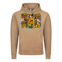 Vintage Coffee sunflower gemstone leopard cowhide horseshoe background Vintage Hoodie - Artiststas