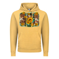 Vintage Mustard sunflower gemstone leopard cowhide horseshoe background Vintage Hoodie - Artiststas