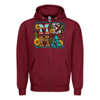 Burgundy western leopard mema Zipper Hoodie - LillyAllenDesigns