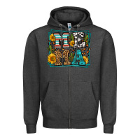 Charcoal Heather western leopard mema Zipper Hoodie - LillyAllenDesigns