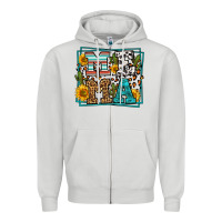 Dove Grey western leopard mema Zipper Hoodie - LillyAllenDesigns