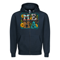 Navy western leopard mema Zipper Hoodie - LillyAllenDesigns