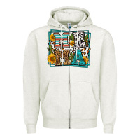 Oatmeal Heather western leopard mema Zipper Hoodie - LillyAllenDesigns