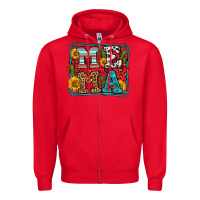 Red western leopard mema Zipper Hoodie - LillyAllenDesigns