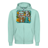 Seafoam western leopard mema Zipper Hoodie - LillyAllenDesigns
