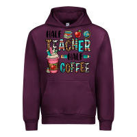 Mauve Wine half teacher half coffee Urban Hoodie - OliviaCreatesArt