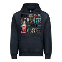 Navy half teacher half coffee Urban Hoodie - OliviaCreatesArt