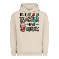 Pigment French Oak half teacher half coffee Urban Hoodie - OliviaCreatesArt