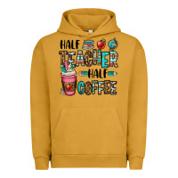 Pigment Peanut Butter half teacher half coffee Urban Hoodie - OliviaCreatesArt