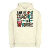 Pigment Pistachio half teacher half coffee Urban Hoodie - OliviaCreatesArt