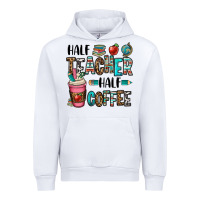 White half teacher half coffee Urban Hoodie - OliviaCreatesArt