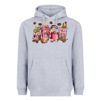 Heather Grey cafecito y chisme coffee cups Heavyweight Hoodie - texasbilliewilder