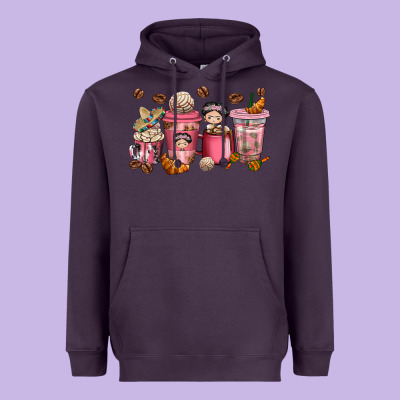 Cafecito Y Chisme Coffee Cups Heavyweight Hoodie Designed By Texasbilliewilder