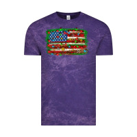 Cloud Purple Christmas american flag Vintage Tee - NancyCooperArtShop