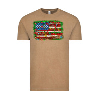 Vintage Coffee Christmas american flag Vintage Tee - NancyCooperArtShop