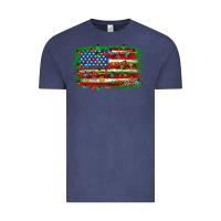 Vintage Denim Christmas american flag Vintage Tee - NancyCooperArtShop