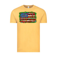 Vintage Mustard Christmas american flag Vintage Tee - NancyCooperArtShop