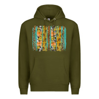 Army Green Fall sunflower brushstrokes Premium Hoodie - NancyCooperArtShop