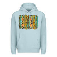 Blue Mist Fall sunflower brushstrokes Premium Hoodie - NancyCooperArtShop