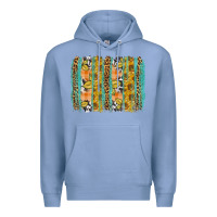 Colony Blue Fall sunflower brushstrokes Premium Hoodie - NancyCooperArtShop