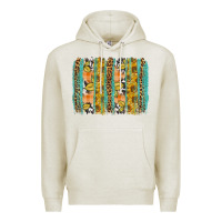 Oatmeal Heather Fall sunflower brushstrokes Premium Hoodie - NancyCooperArtShop