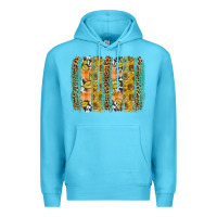 Ocean Blue Fall sunflower brushstrokes Premium Hoodie - NancyCooperArtShop