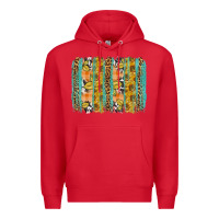 Red Fall sunflower brushstrokes Premium Hoodie - NancyCooperArtShop