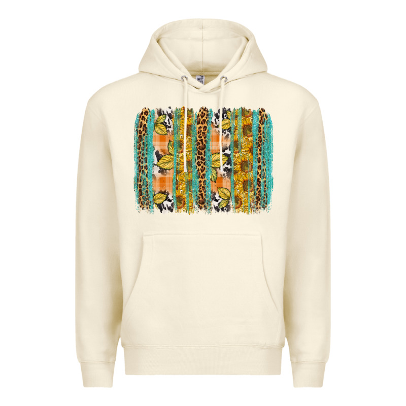 Fall Sunflower Brushstrokes Premium Hoodie by NancyCooperArtShop | Teevron