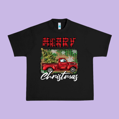 Merry Christmas Truck Urban Heavy Tee Designed By Barkaloodesign