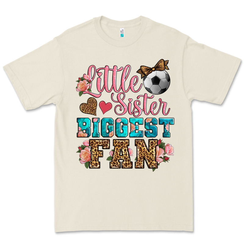 Little Sister Biggest Fan Soccer Premium Tee by HRA Design Shop | Teevron