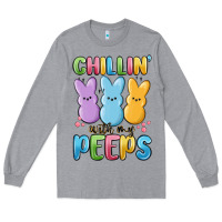Heather Grey chillin' with my peeps Long Sleeve Tee - MaliasSmallBusiness