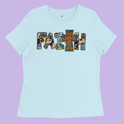 Faith Cross Ladies Tee Designed By Jahusdesignshop