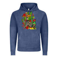Vintage Denim skeleton with sombrero and tequila Vintage Hoodie - AdoDesignShop