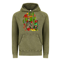 Vintage Olive skeleton with sombrero and tequila Vintage Hoodie - AdoDesignShop