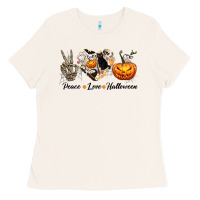 Bone Peace Love Halloween Ladies Tee - texasbilliewilder